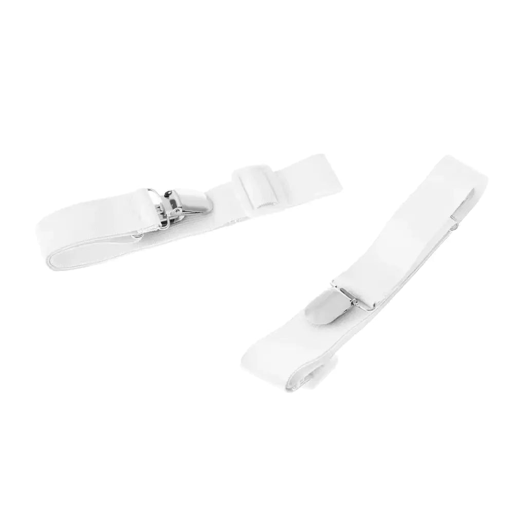 White Elastic Strap with Alligator Clip - Set of 2 pcs. - Mamma Mia Covers LLC White Elastic Strap with Alligator Clip - Set of 2 pcs.