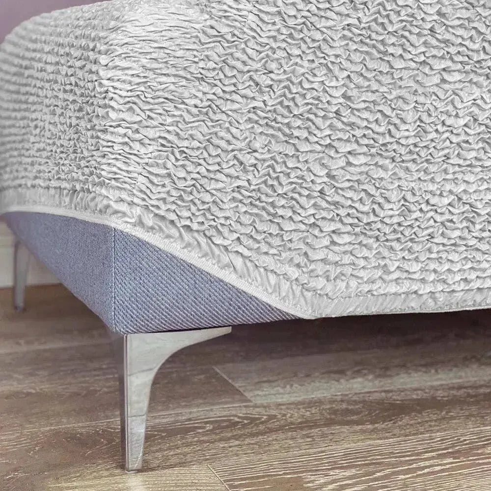Light Grey Ottoman Slipcover (Large), Microfibra Collection