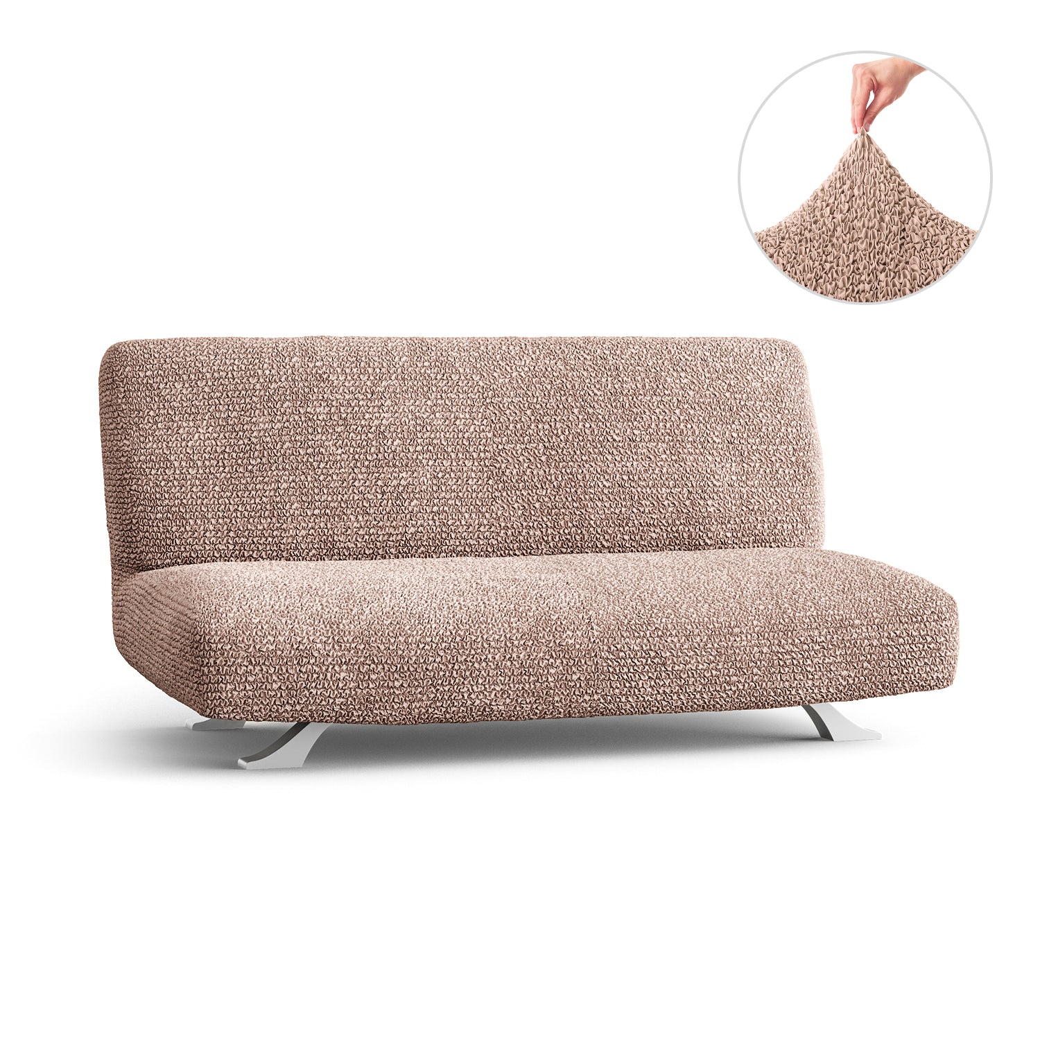 Blush Taupe Futon Slipcover, Microfibra Collection
