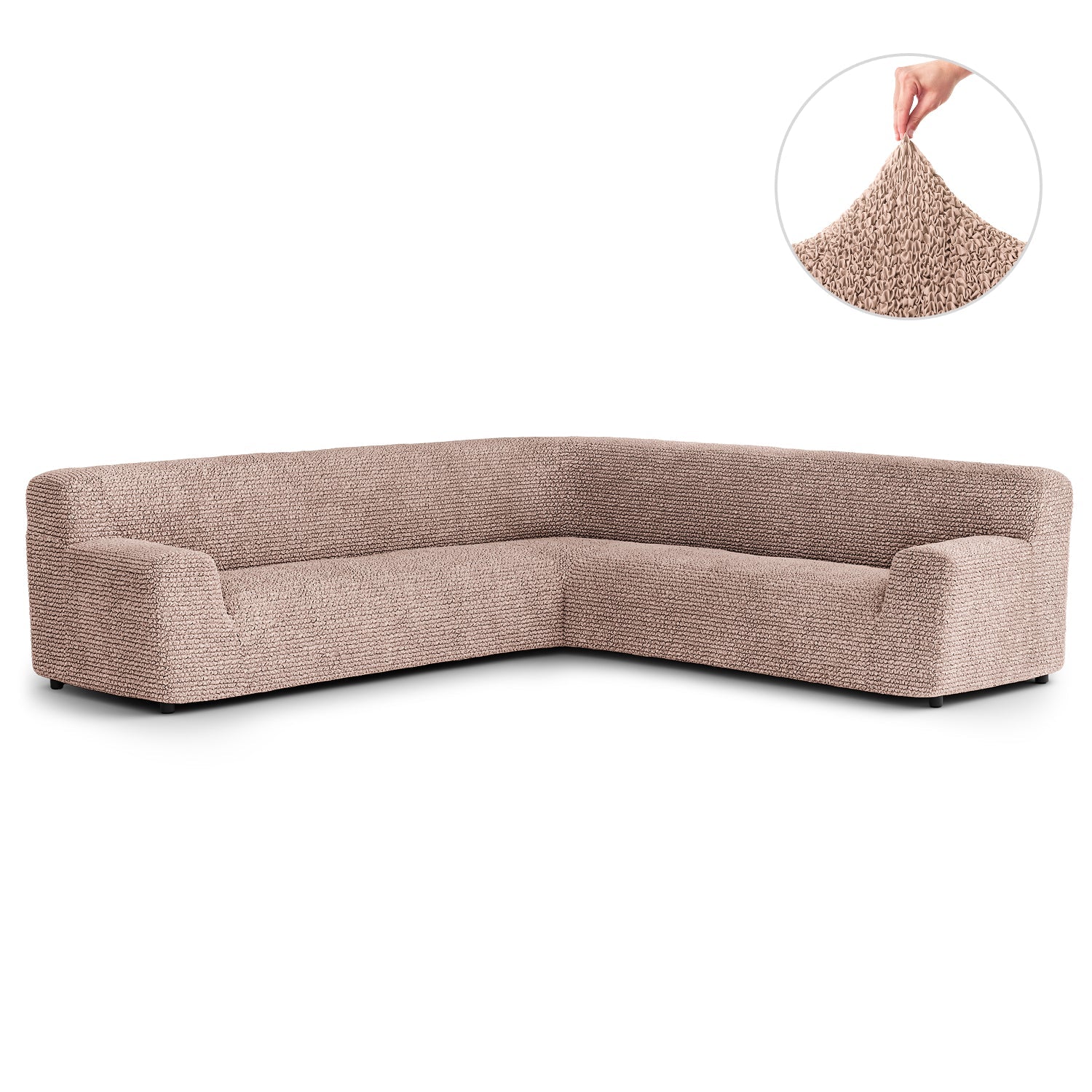 Blush Taupe Large Corner Sofa Slipcover, Microfibra Collection