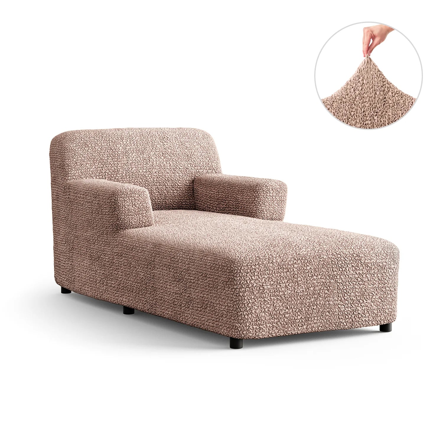 Blush Taupe Chaise Lounge Slipcover, Microfibra Collection