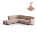 Blush Taupe Fullback Support Sectional Sofa Slipcover (Left Chaise), Microfibra Collection