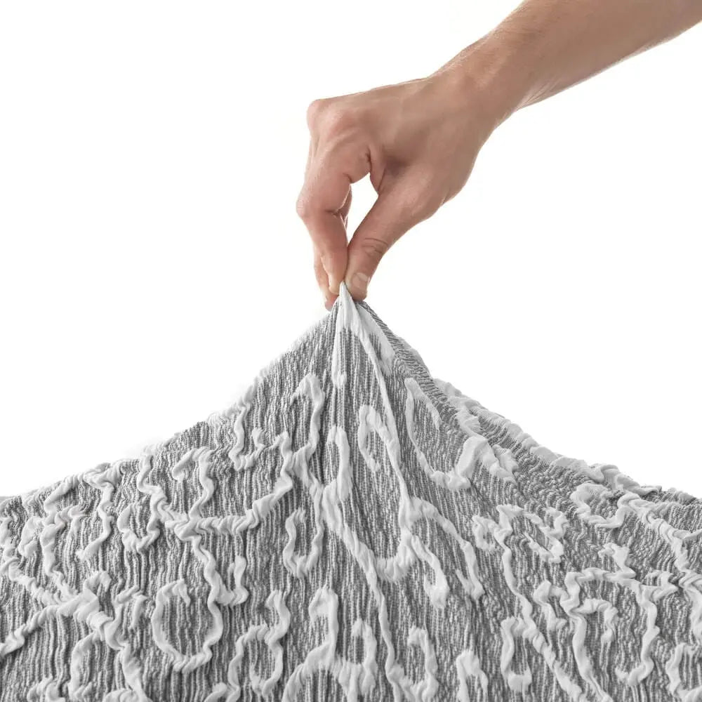 Grey Arabesco Armchair Slipcover, Jacquard 3D Collection