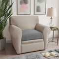 Grey Arabesco Seat Cushion Cover, Jacquard 3D Collection