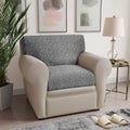 Grey Arabesco Seat Cushion Cover, Jacquard 3D Collection