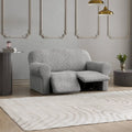 Grey Arabesco 2 Seater Recliner Slipcover, Jacquard 3D Collection