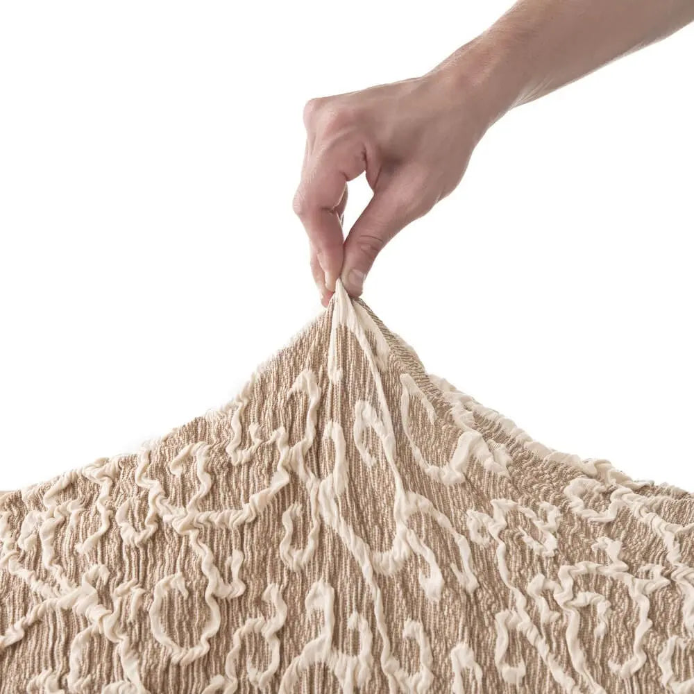 Beige Arabesco Armchair Slipcover, Jacquard 3D Collection