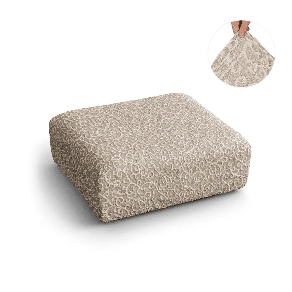 Beige Arabesco Seat Cushion Cover, Jacquard 3D Collection