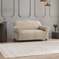 Beige Artistico Loveseat 2 Seater Slipcover, Jacquard 3D Collection