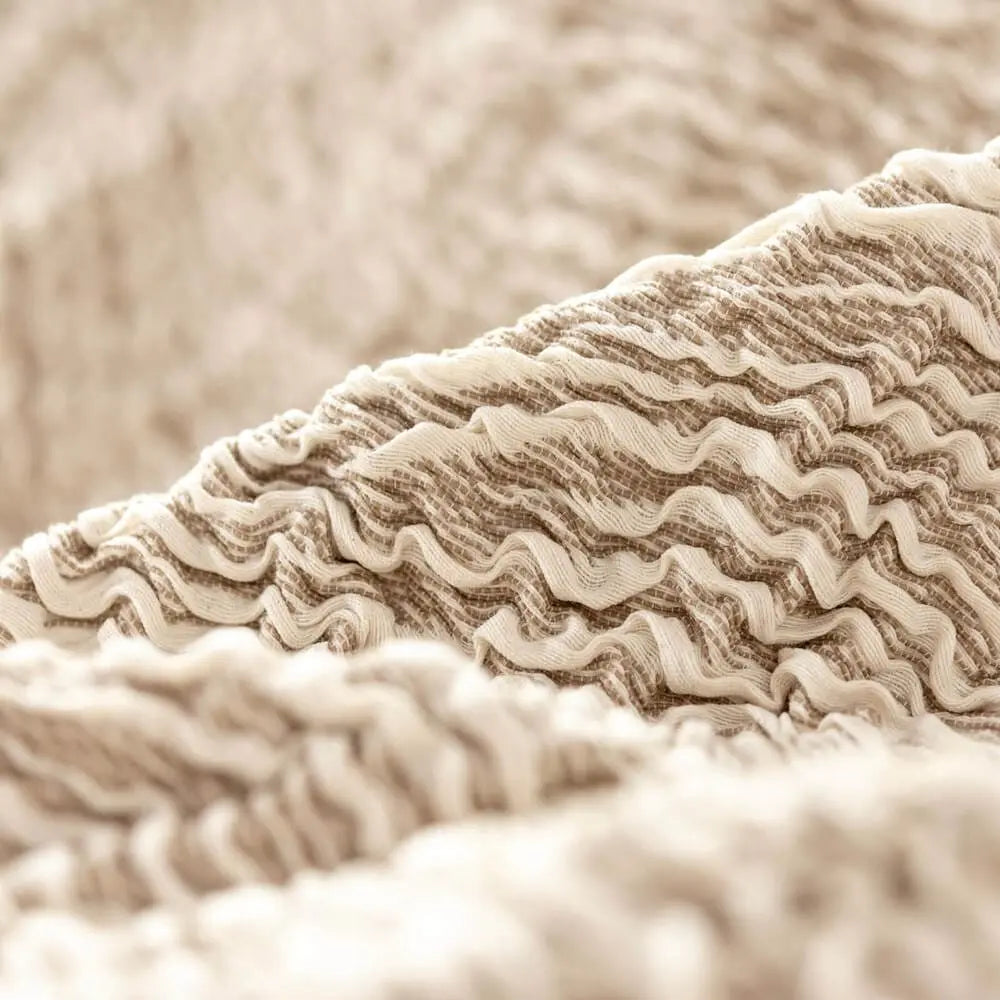 Beige Vento Sofa 3 Seater Slipcover, Jacquard 3D Collection