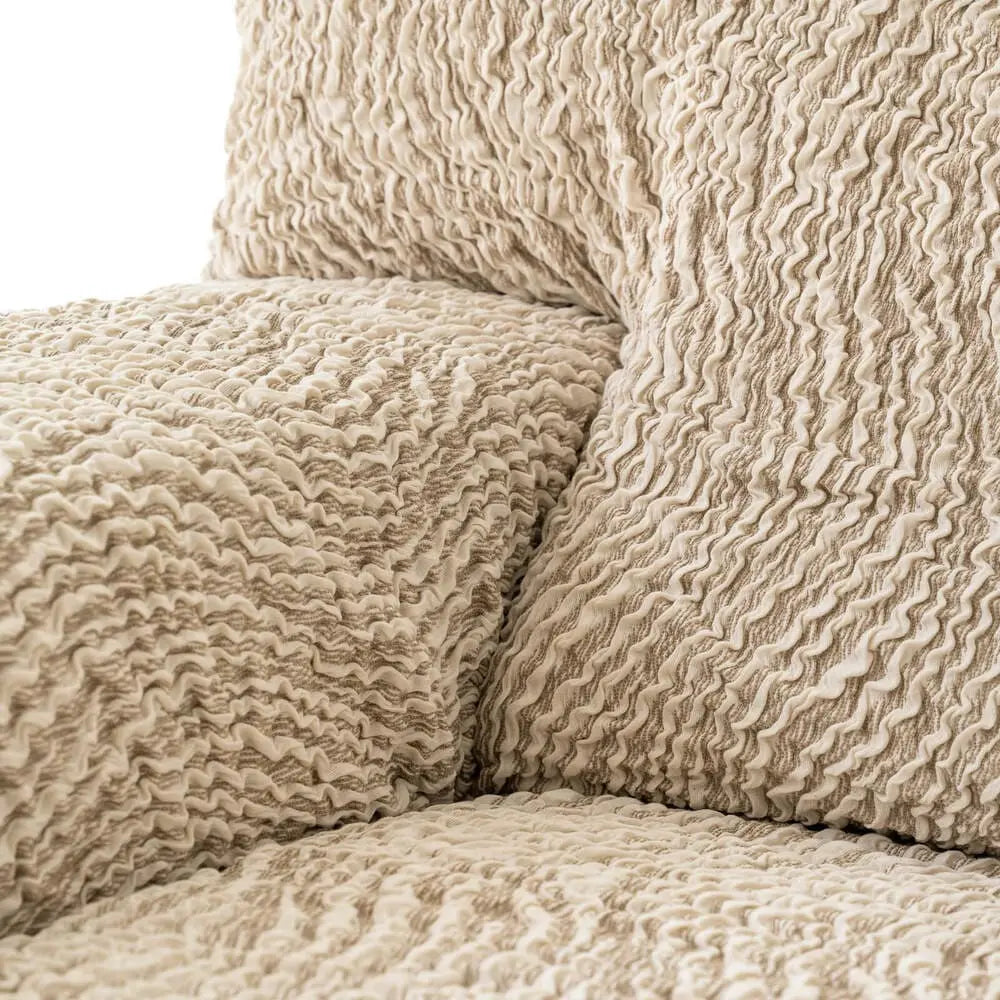 Beige Vento Sofa 3 Seater Slipcover, Jacquard 3D Collection