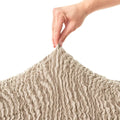 Beige Vento Ottoman Slipcover (Medium), Jacquard 3D Collection