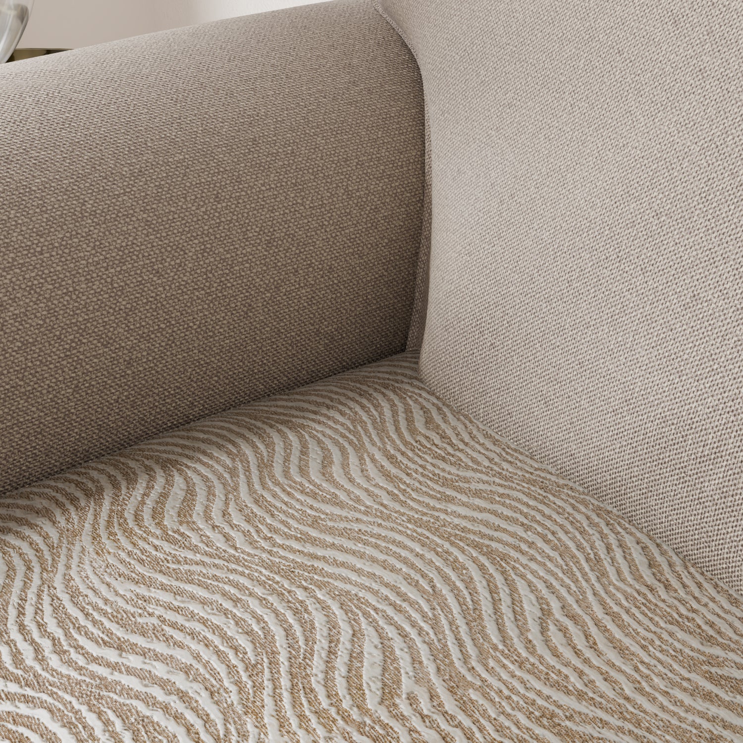 Beige Vento Seat Cushion Cover, Jacquard 3D Collection