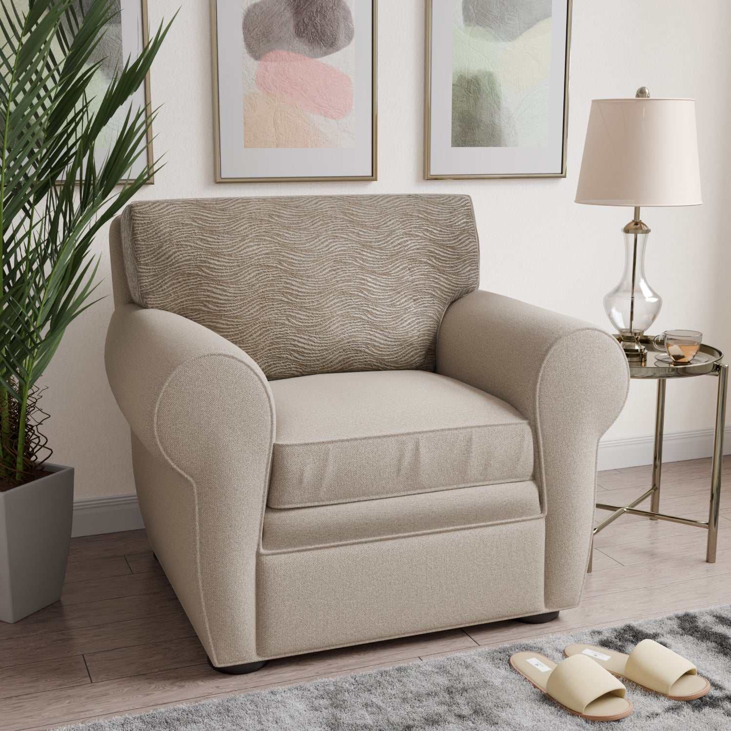 Beige Vento Seat Cushion Cover, Jacquard 3D Collection