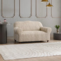 Beige Vento Loveseat 2 Seater Slipcover, Jacquard 3D Collection