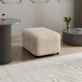 Beige Vento Ottoman Slipcover (Medium), Jacquard 3D Collection