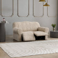 Beige Vento 2 Seater Recliner Slipcover, Jacquard 3D Collection
