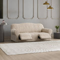 Beige Vento 3 Seater Recliner Slipcover, Jacquard 3D Collection
