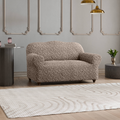 Brown Arabesco Loveseat 2 Seater Slipcover, Jacquard 3D Collection