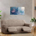 Brown Arabesco 3 Seater Recliner Slipcover, Jacquard 3D Collection