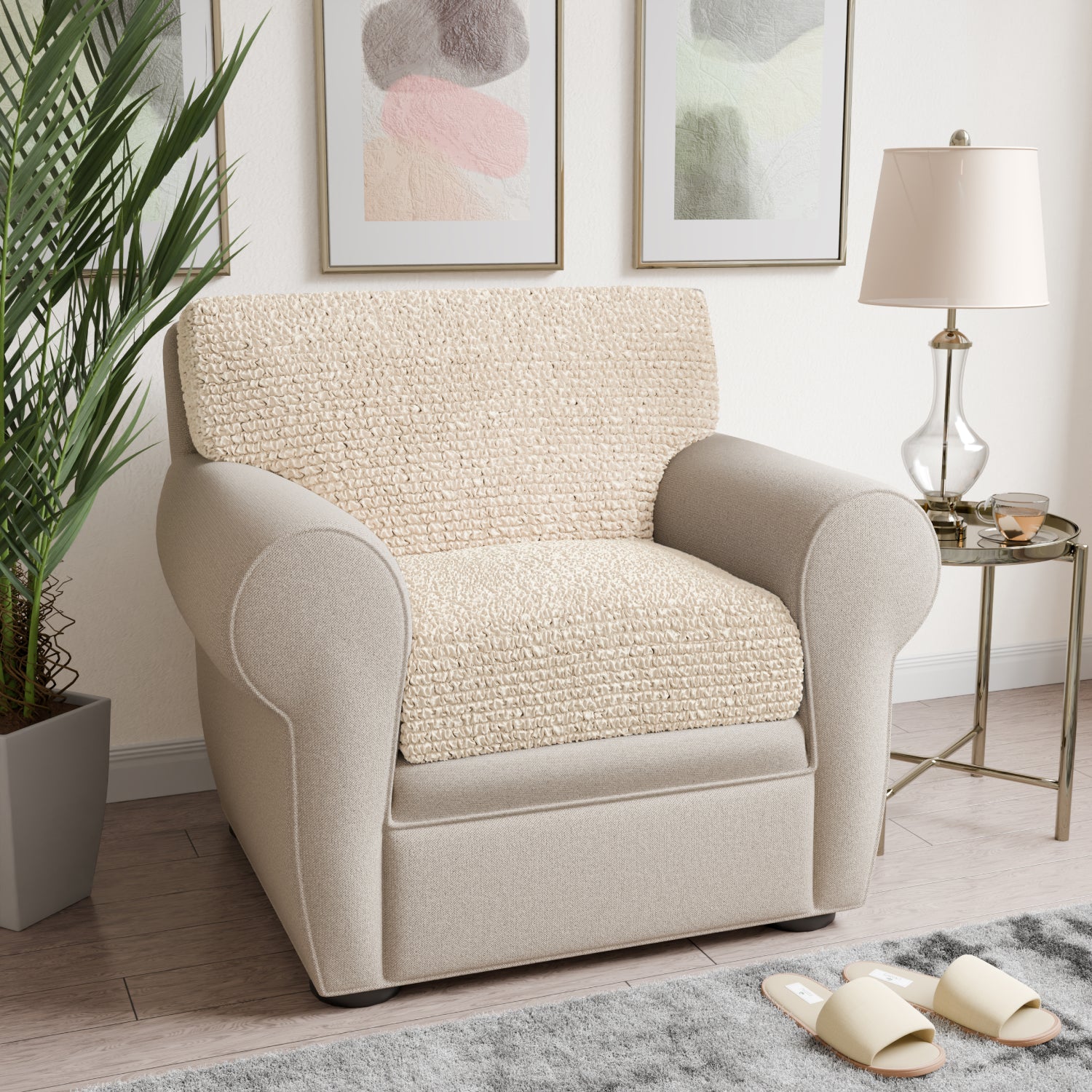 Cream Seat Cushion Cover, Microfibra Collection
