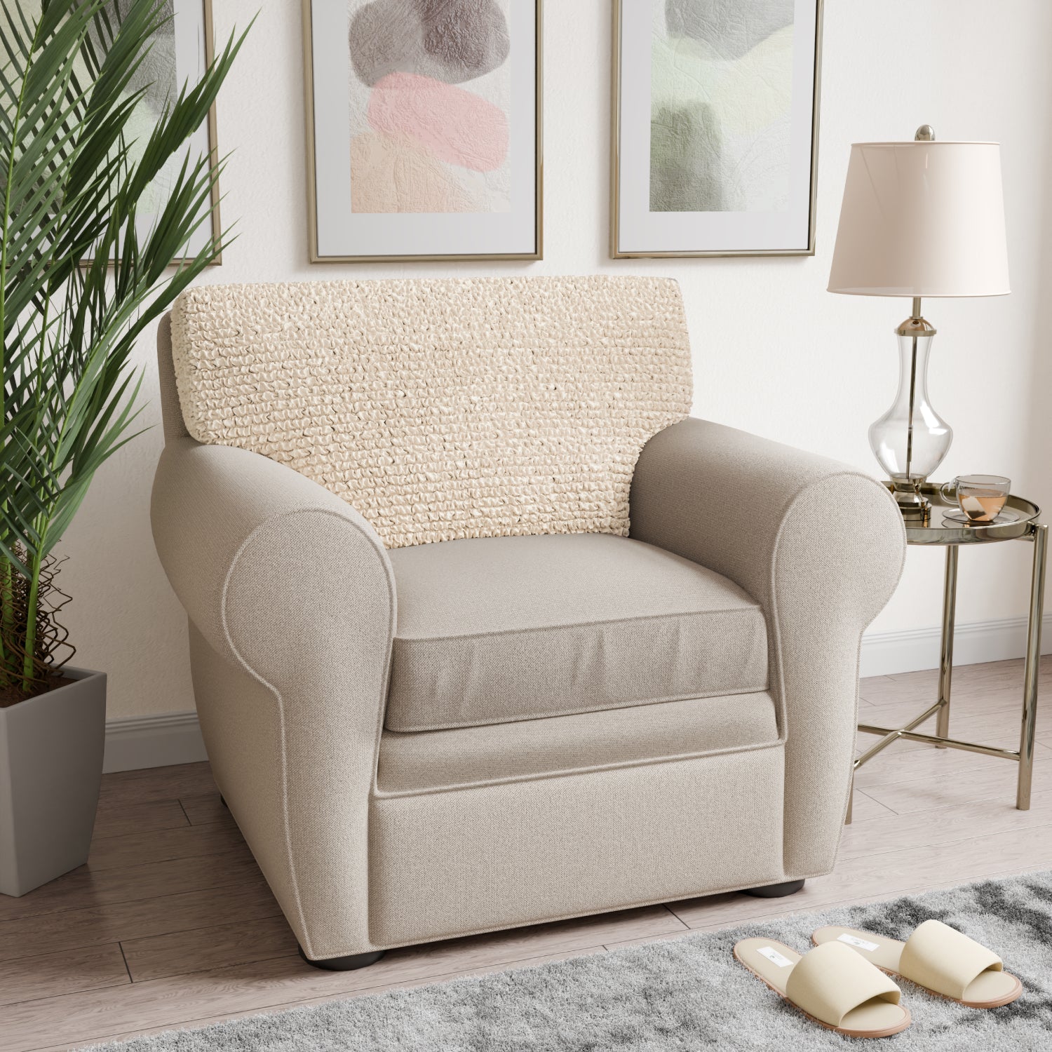 Cream Seat Cushion Cover, Microfibra Collection