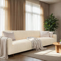 Cream Sofa 4 Seater Slipcover, Microfibra Collection