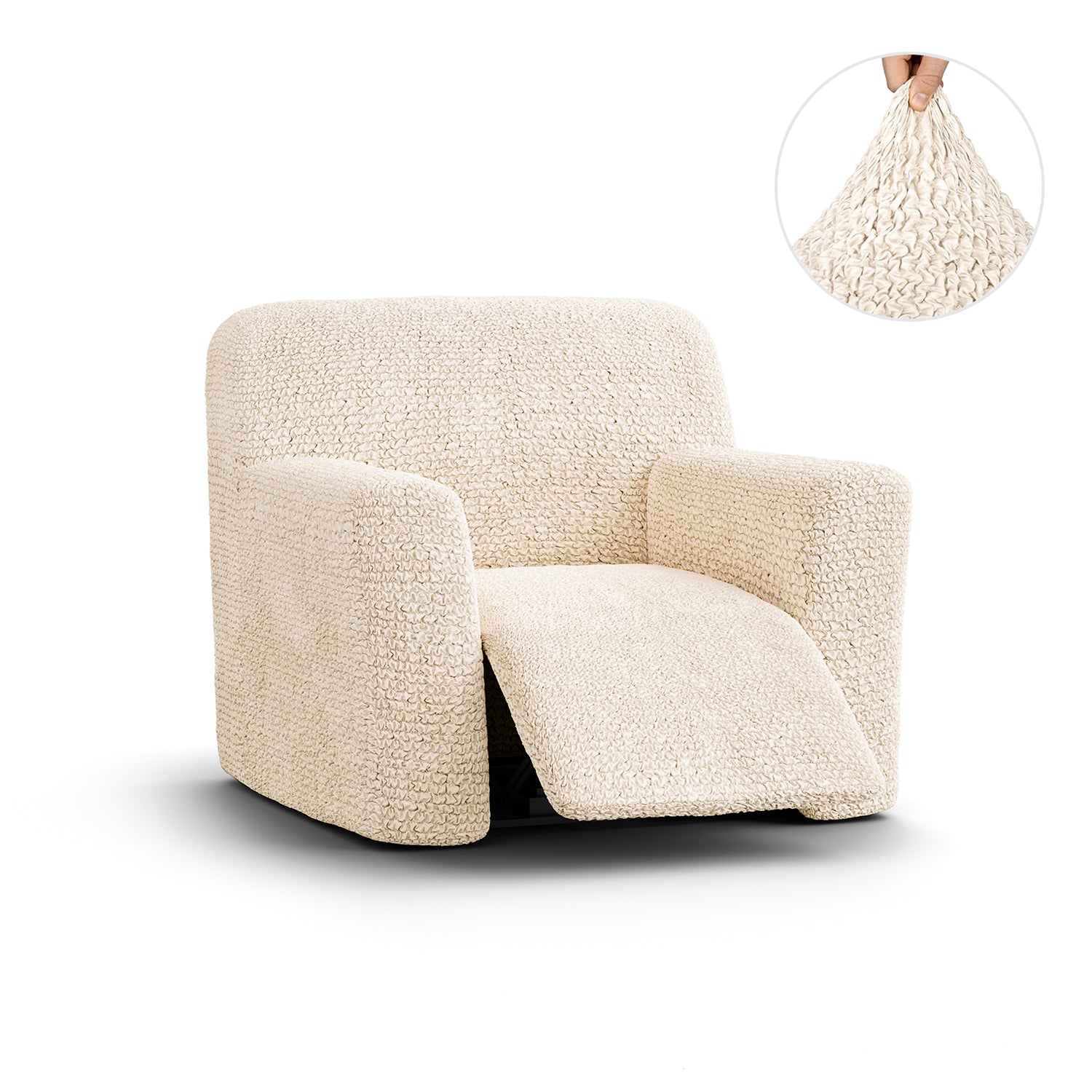 Cream Recliner Slipcover, Microfibra Collection
