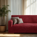 Burgundy Loveseat 2 Seater Slipcover, Microfibra Collection