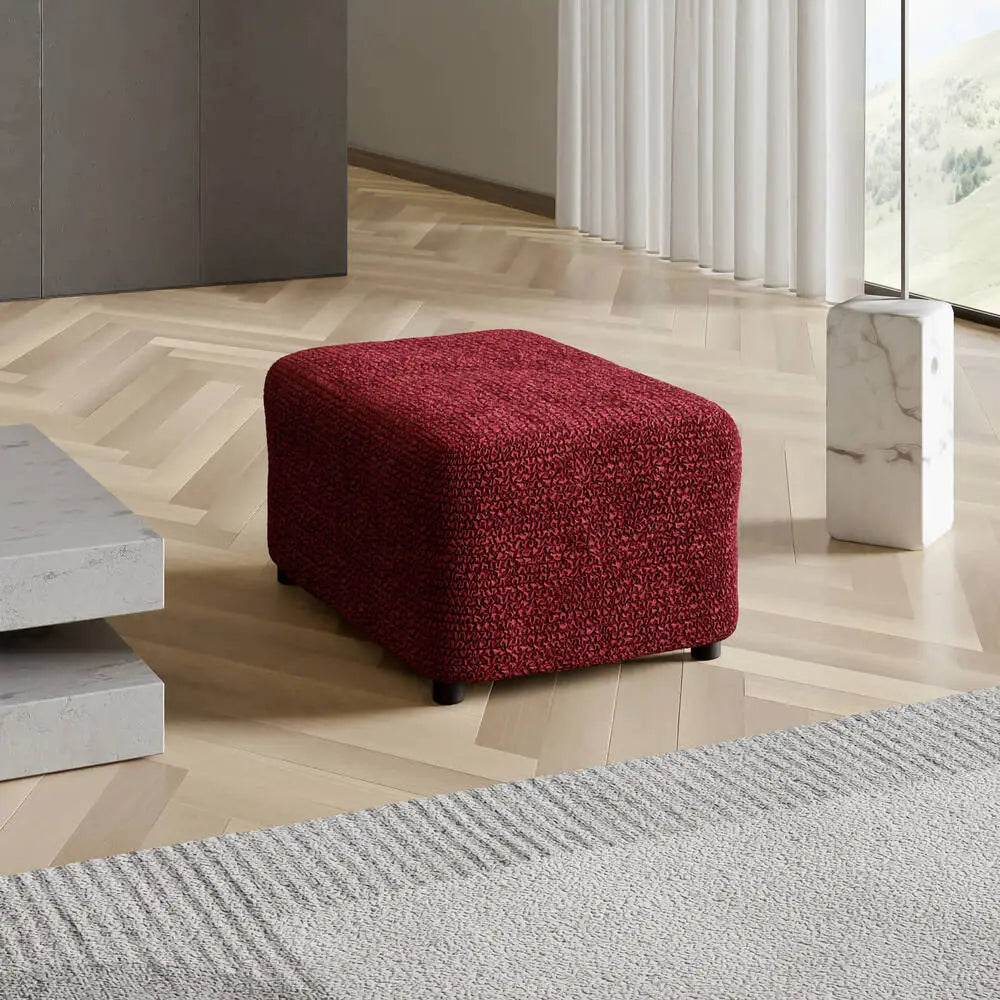Burgundy Ottoman Slipcover (Medium), Microfibra Collection