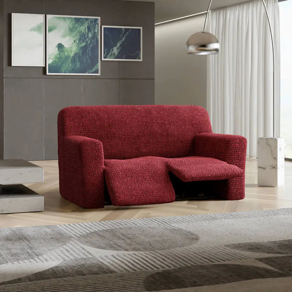 Burgundy 2 Seater Recliner Slipcover, Microfibra Collection