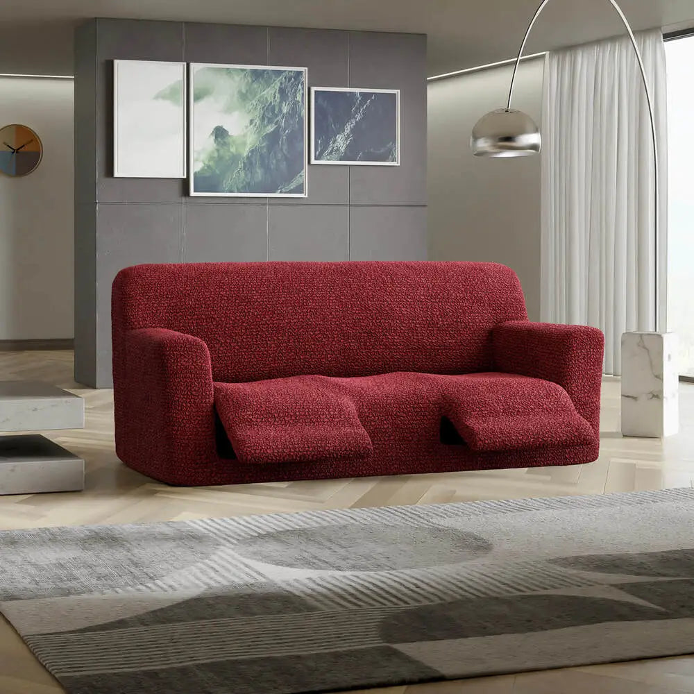 Burgundy 3 Seater Recliner Slipcover, Microfibra Collection