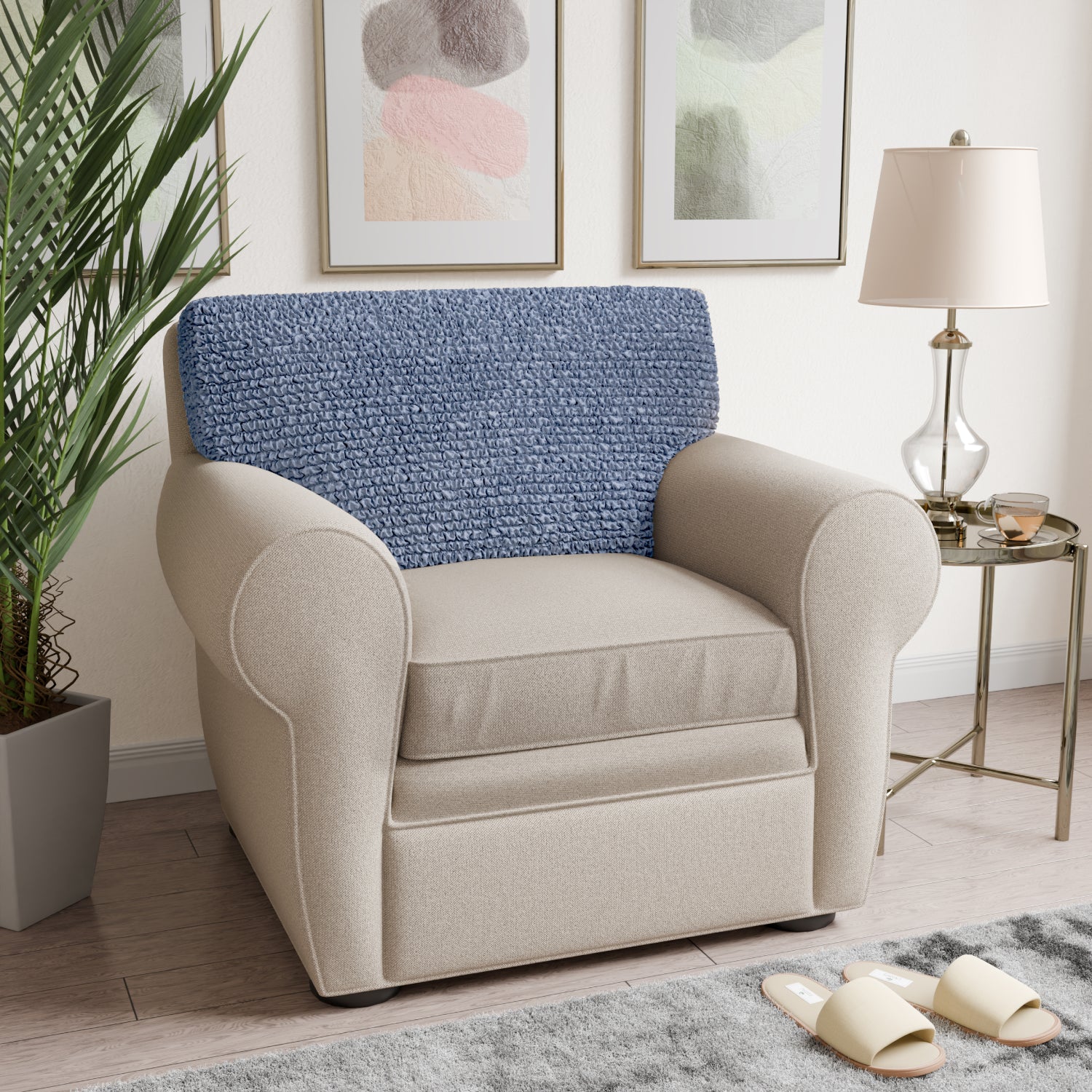 Blue Seat Cushion Cover, Microfibra Collection