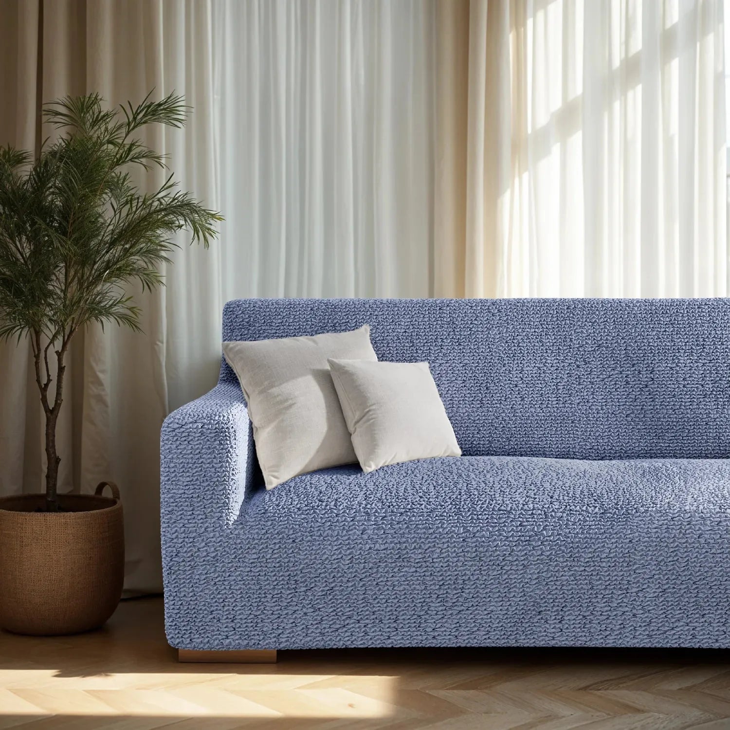 Blue Sofa 4 Seater Slipcover, Microfibra Collection