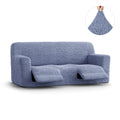 Blue 3 Seater Recliner Slipcover, Microfibra Collection