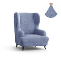 Blue Wingback Chair Slipcover, Microfibra Collection