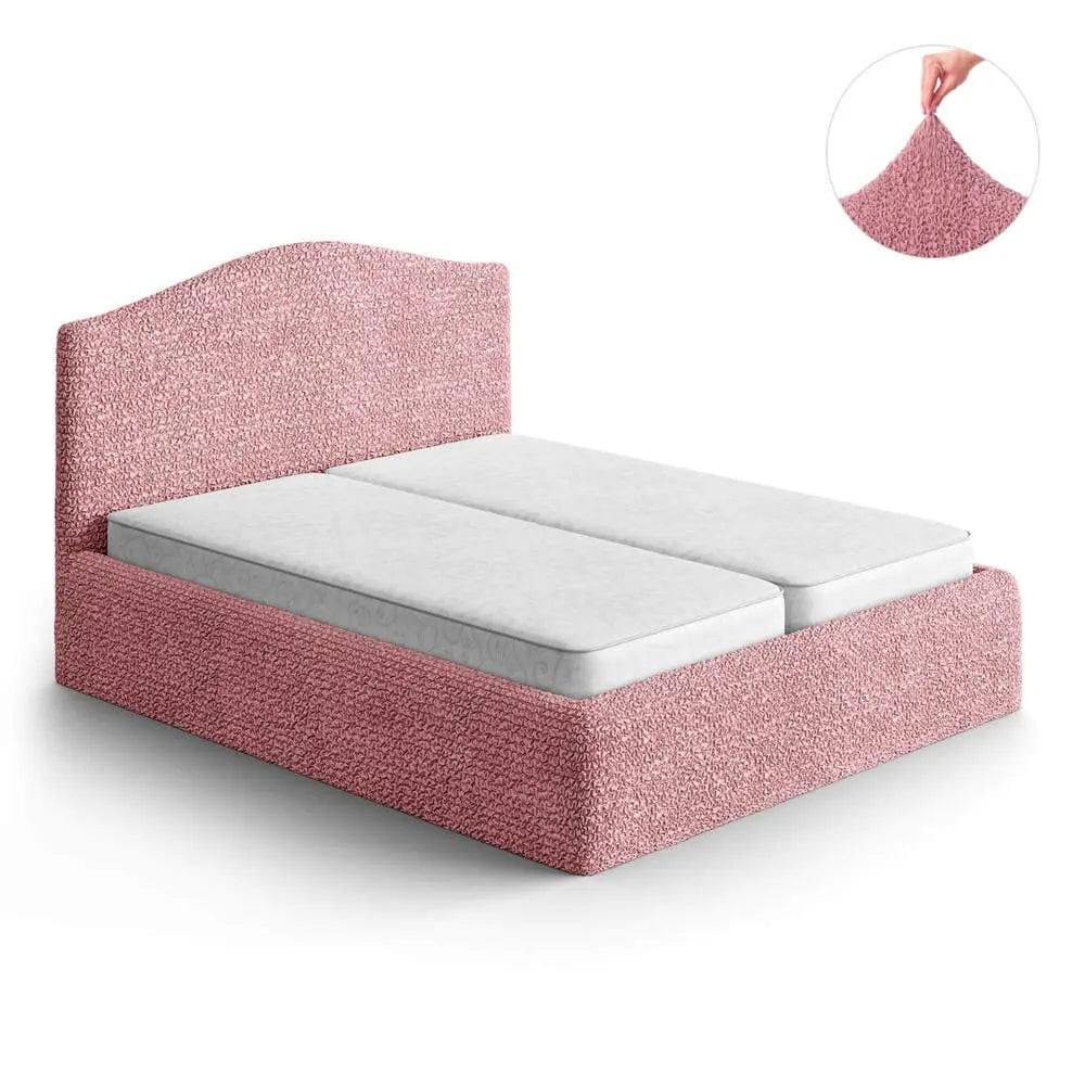 Coral Pink Bed Headboard & Frame Slipcover (Full/Queen), Microfibra Collection