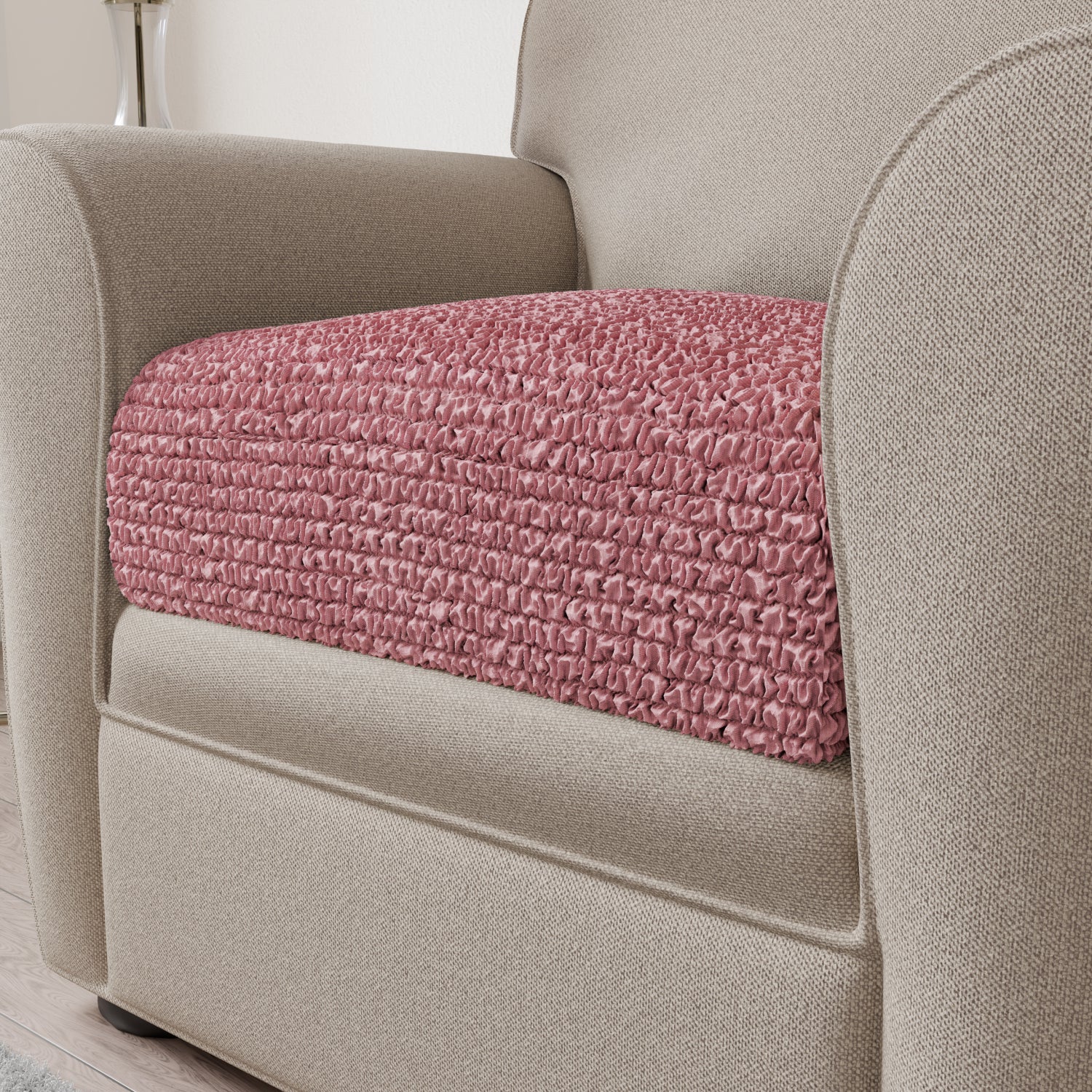 Coral Pink Seat Cushion Cover, Microfibra Collection