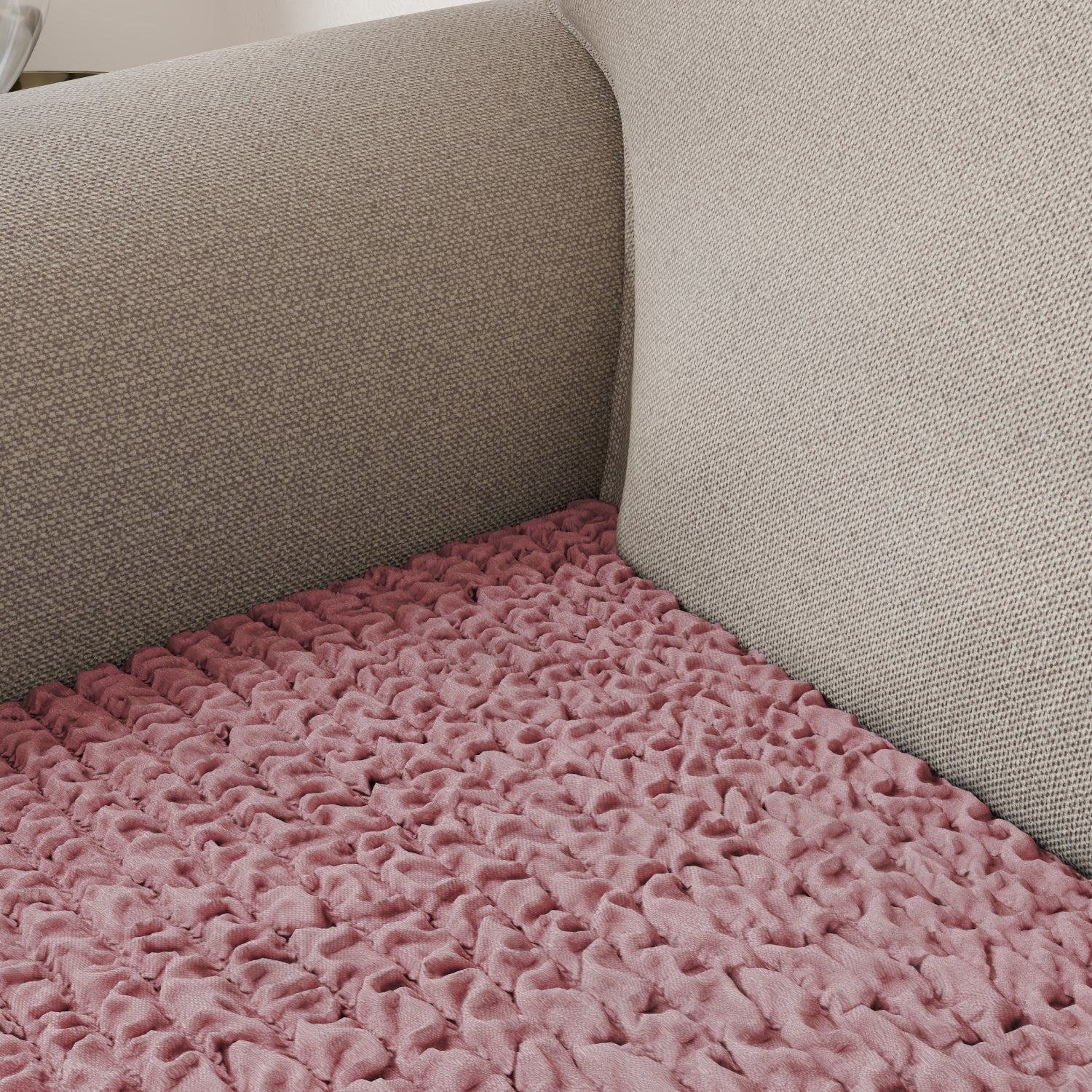 Coral Pink Seat Cushion Cover, Microfibra Collection