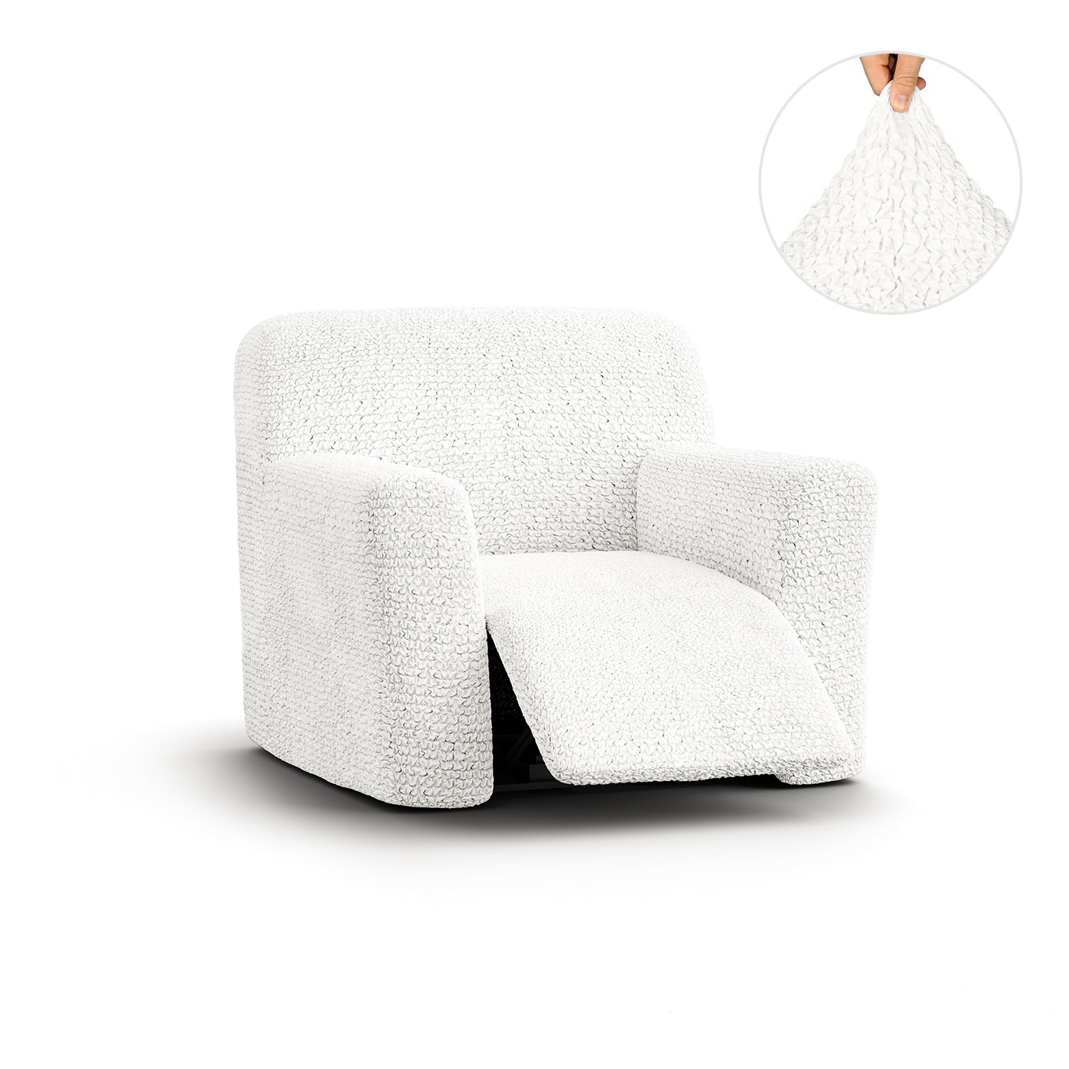 Crisp White Recliner Slipcover, Microfibra Collection