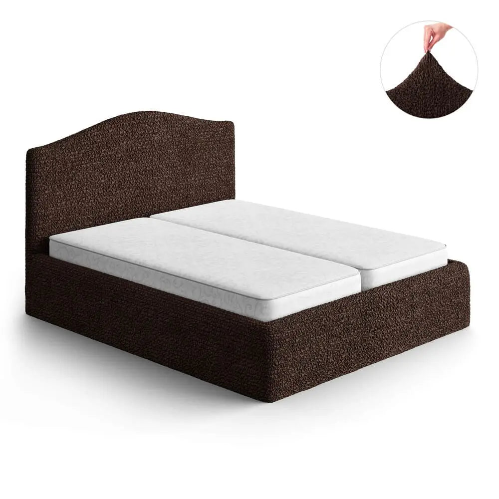 Dark Brown Bed Headboard & Frame Slipcover (Full/Queen), Microfibra Collection