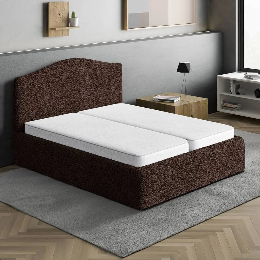 Dark Brown Bed Headboard & Frame Slipcover (Full/Queen), Microfibra Collection