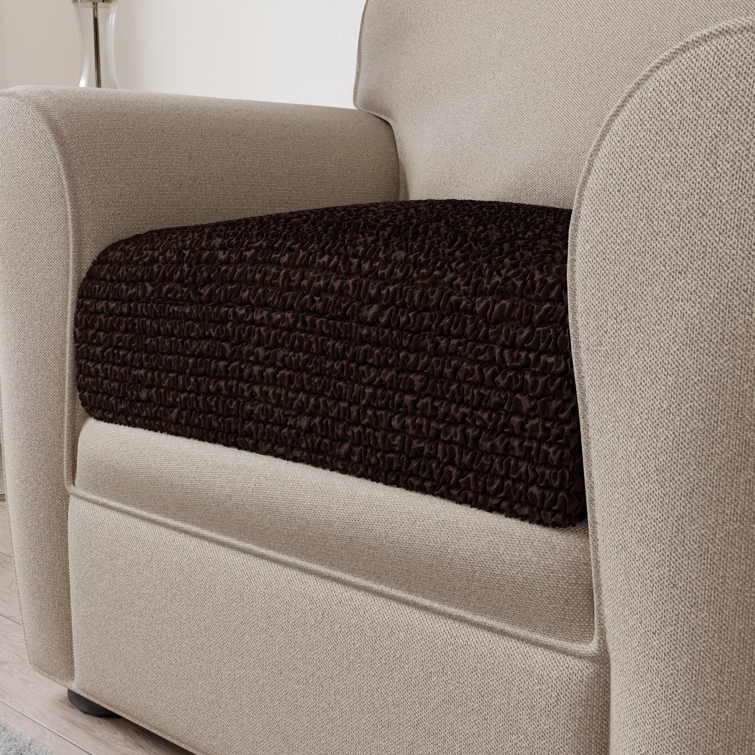 Dark Brown Seat Cushion Cover, Microfibra Collection