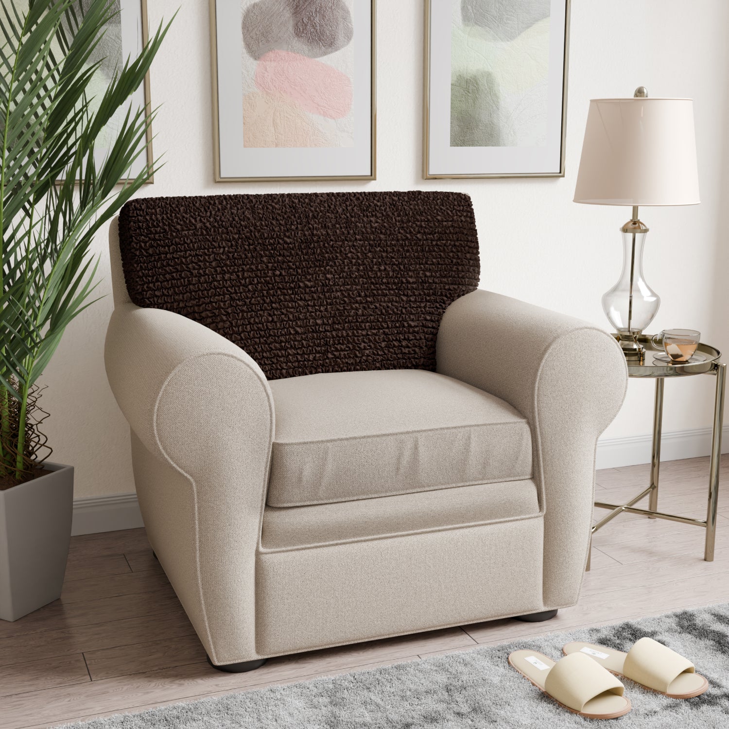 Dark Brown Seat Cushion Cover, Microfibra Collection