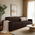 Dark Brown Sofa 3 Seater Slipcover, Microfibra Collection