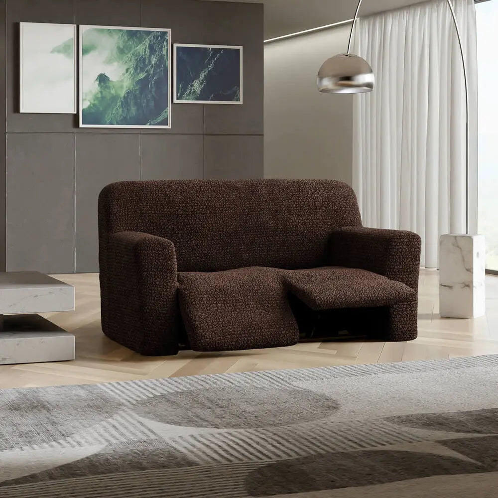 Dark Brown 2 Seater Recliner Slipcover, Microfibra Collection