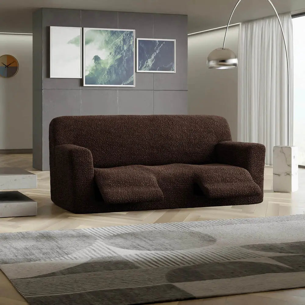 Dark Brown 3 Seater Recliner Slipcover, Microfibra Collection