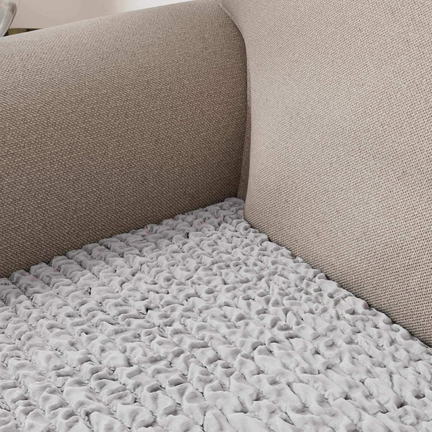 Light Grey Seat Cushion Cover, Microfibra Collection