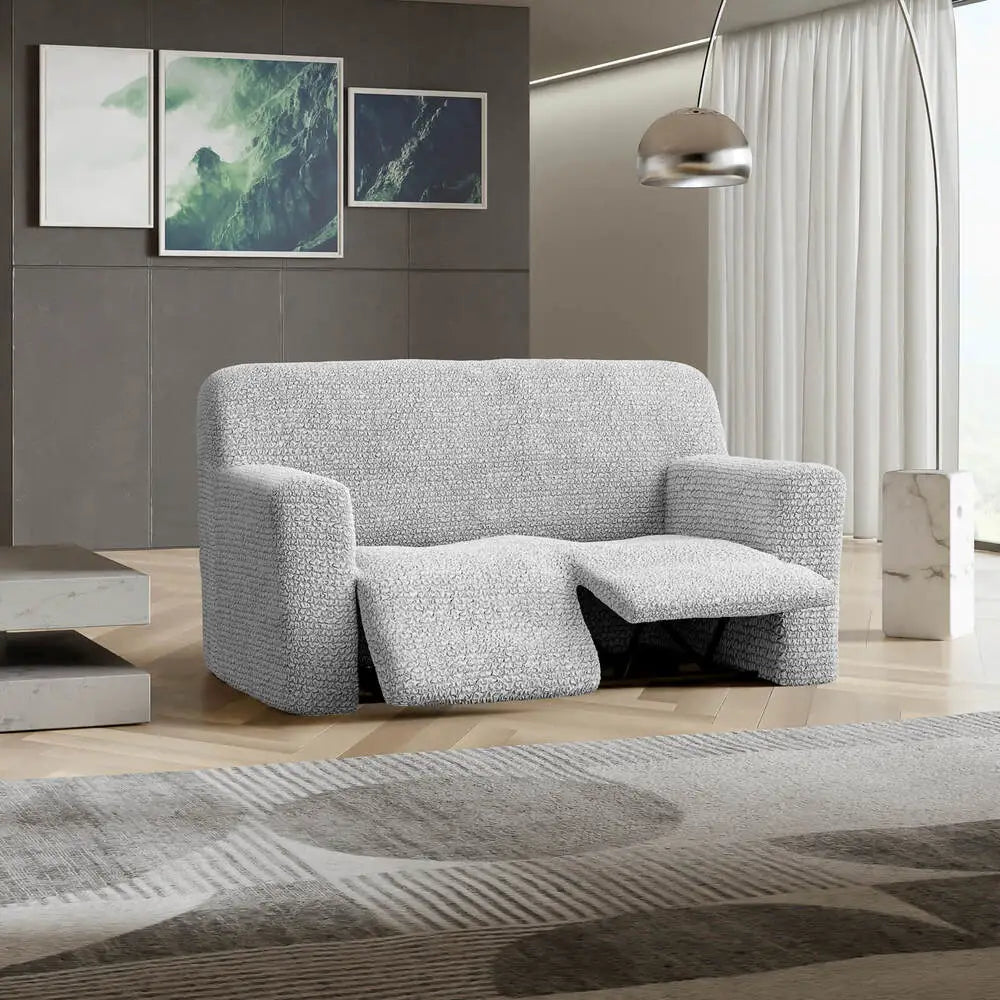 Light Grey 2 Seater Recliner Slipcover, Microfibra Collection