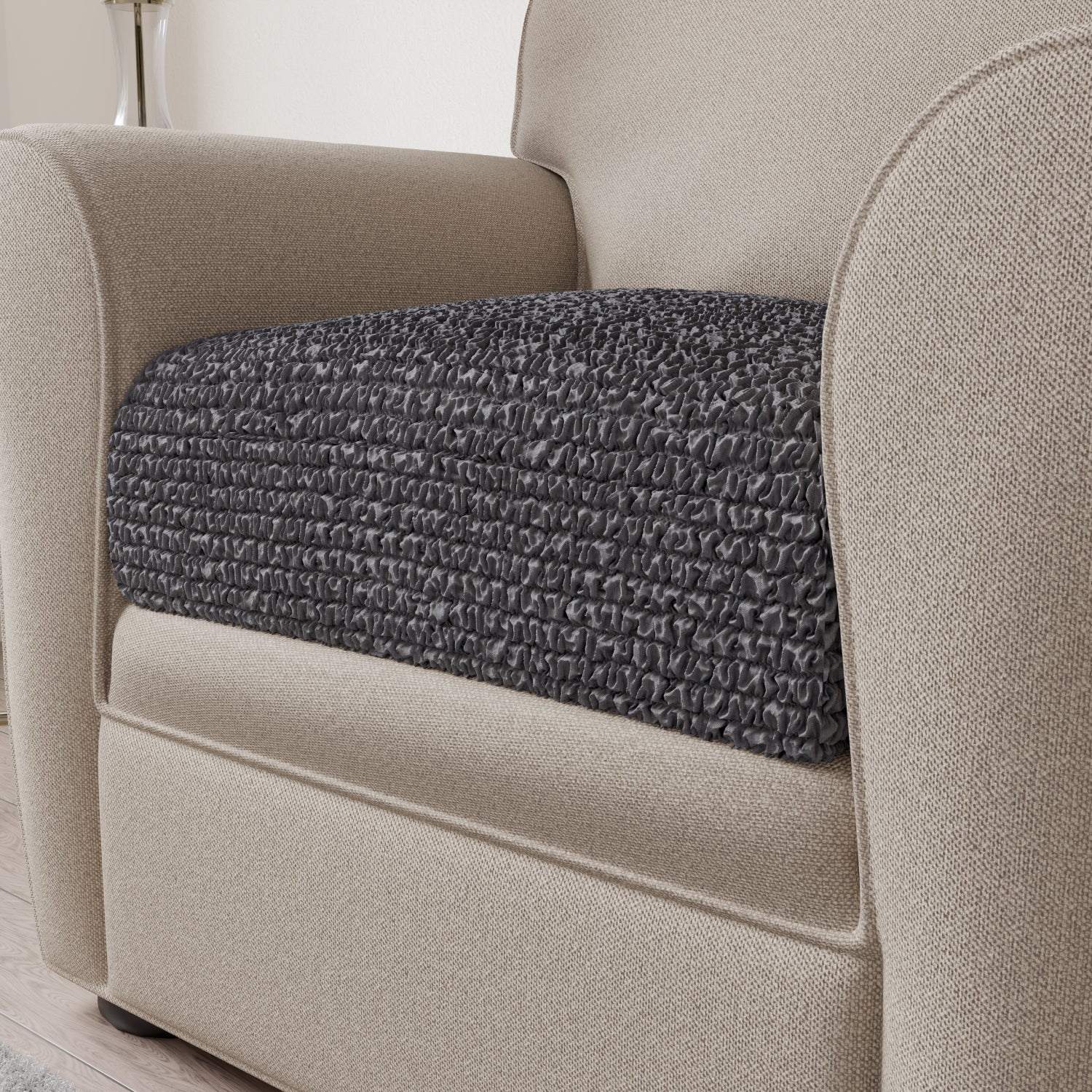 Dark Grey Seat Cushion Cover, Microfibra Collection